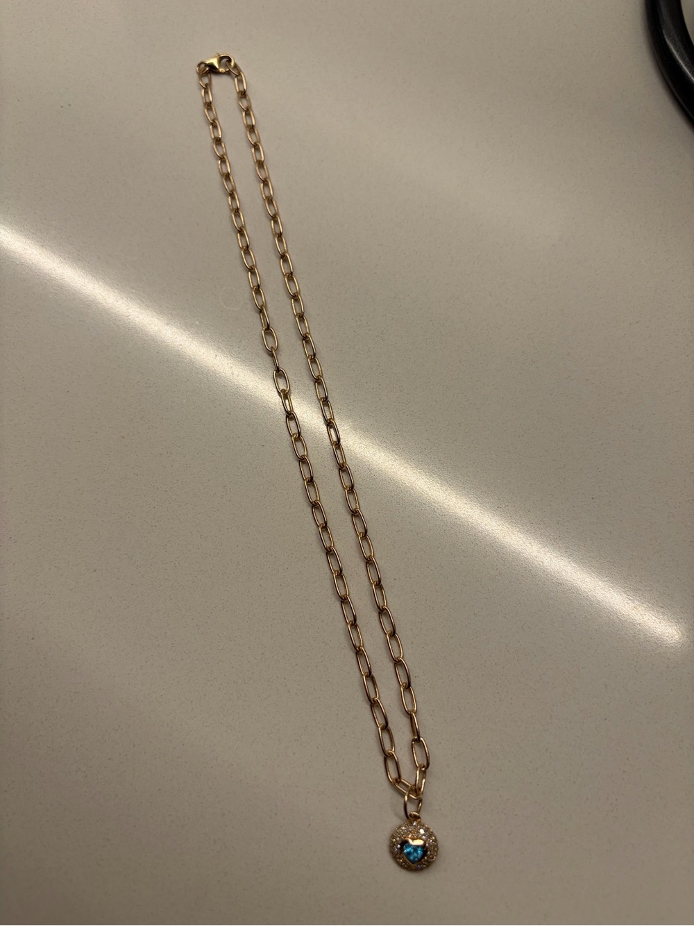 14k Yellow Gold Paperclip Chain Necklace 15.25”